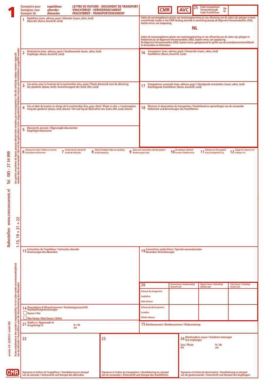 CMR-vrachtbrief