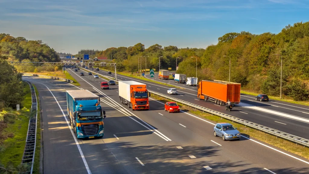 Wegvracht op de nederlandse snelweg